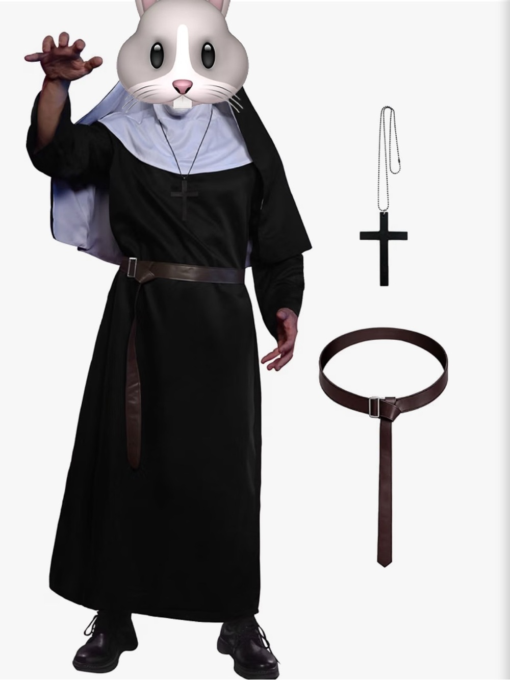 Mens Valak Scary Nun Halloween Costume